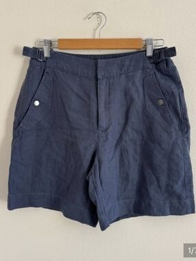 Athleta Voyager Linen Shorts Granite 6